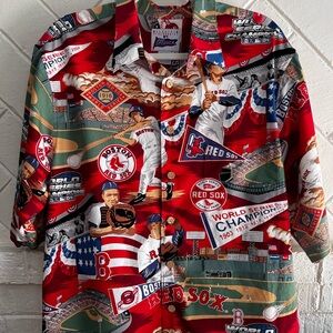 Men’s XL Reyn Spooner Boston Red Sox Shirt w/Coconut Baseball Buttons